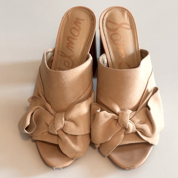 Sam Edelman Yumi Bow Heeled Sandals in Natural - Picture 1 of 8